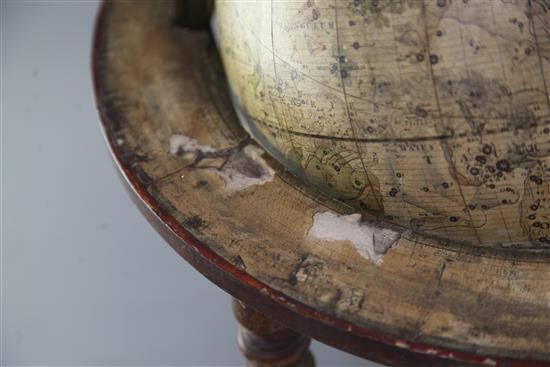 A Carys new celestial 12inch table top model globe, dated 1810, overall height 17in.